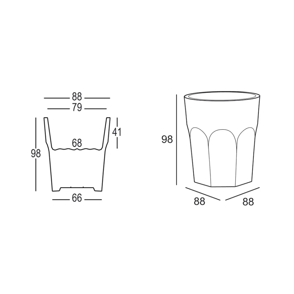 Vaso Alto Decorativo con Forma di Bicchiere in Polietilene Made in Italy - Pucca Viadurini