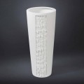 Vaso Alto Decorativo in Ceramica Bianca con Decoro Made in Italy - Calisto