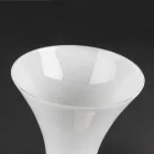 Vaso Alto Decorativo in Vetro Trasparente e Bianco Realizzato in Italia - Gondo Viadurini