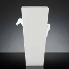 Vaso Alto per Interni in Ceramica Bianca Lavorata a Mano in Italia - Jacky Viadurini