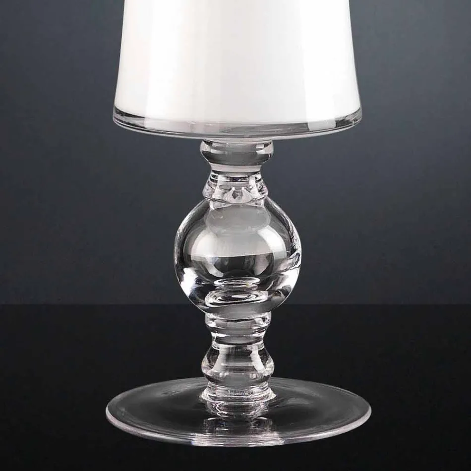 Vaso Artigianale in Vetro Soffiato Bianco o Oro 24k Made in Italy - Canberra Viadurini