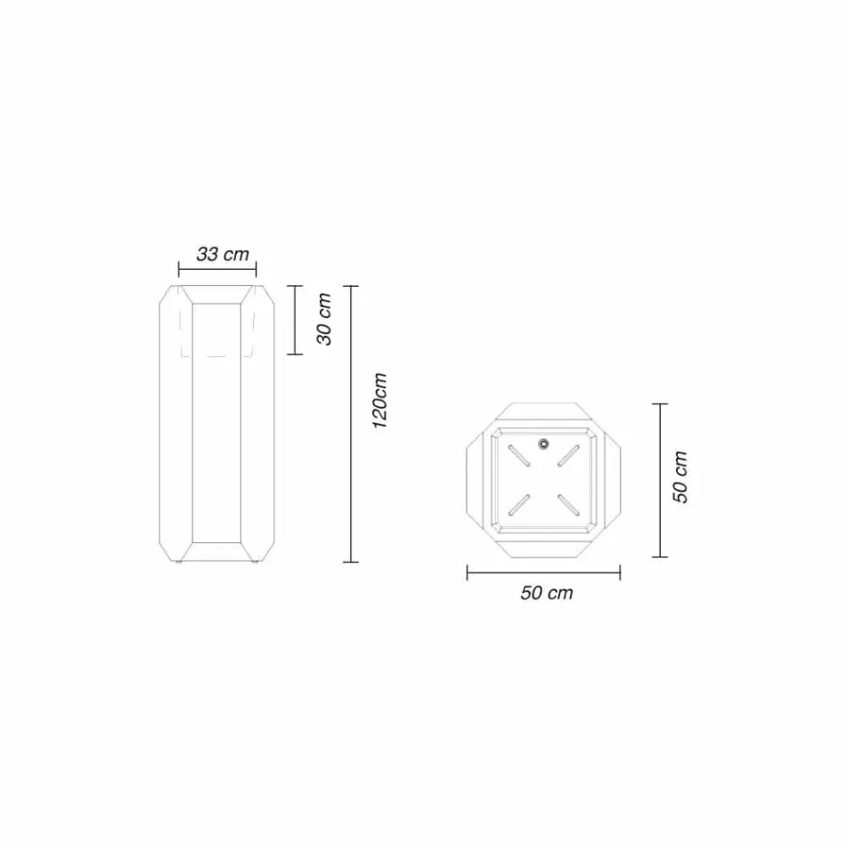 Vaso Bianco da Interno o Esterno in Plastica di 3 Misure - Gem by Myyour Viadurini