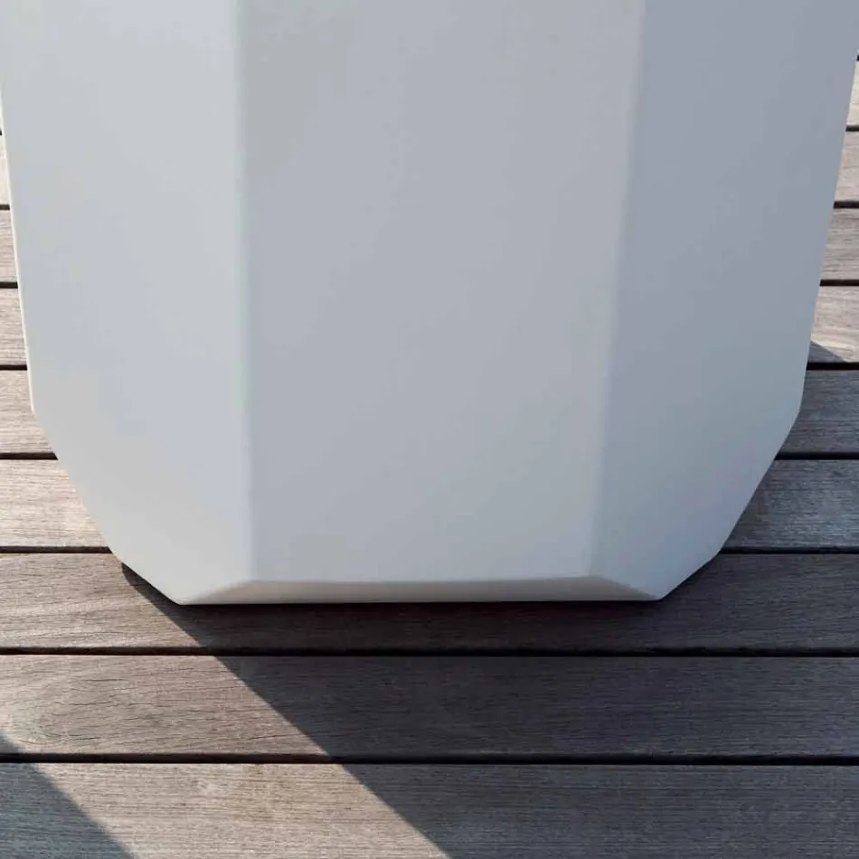 Vaso Bianco da Interno o Esterno in Plastica di 3 Misure - Gem by Myyour Viadurini