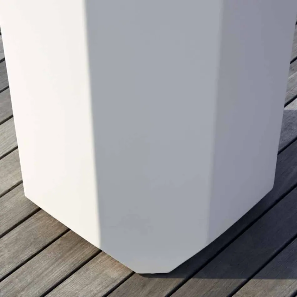 Vaso Bianco da Interno o Esterno in Plastica di 3 Misure - Gem by Myyour Viadurini