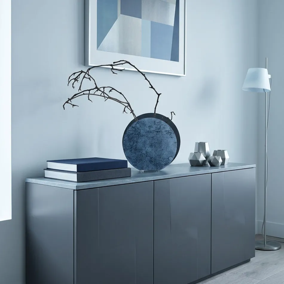 Vaso Circolare Grigio in Metacrilato Green Cast Made in Italy - Cloris Viadurini