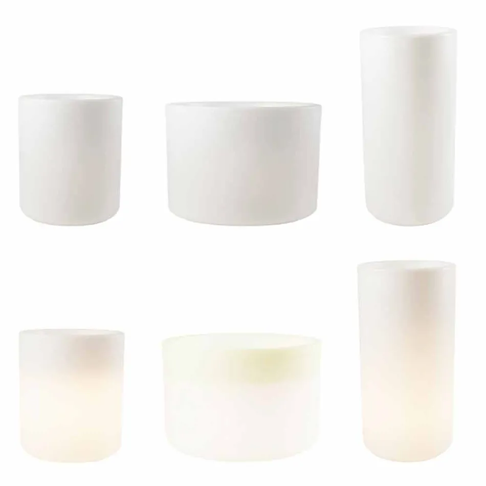 Vaso con Illuminazione Giardino o Salotto Design Moderno Colorato - Cilindrostar Viadurini