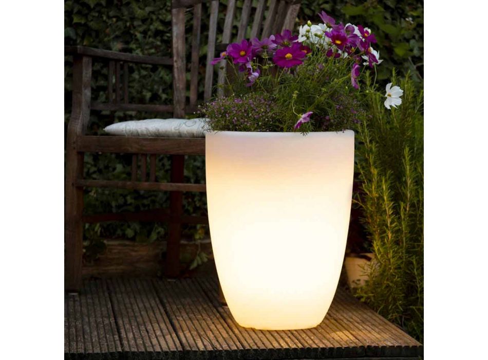 Vaso con Illuminazione Led o Solare Design Moderno di Varie Misure - Svasostar Viadurini