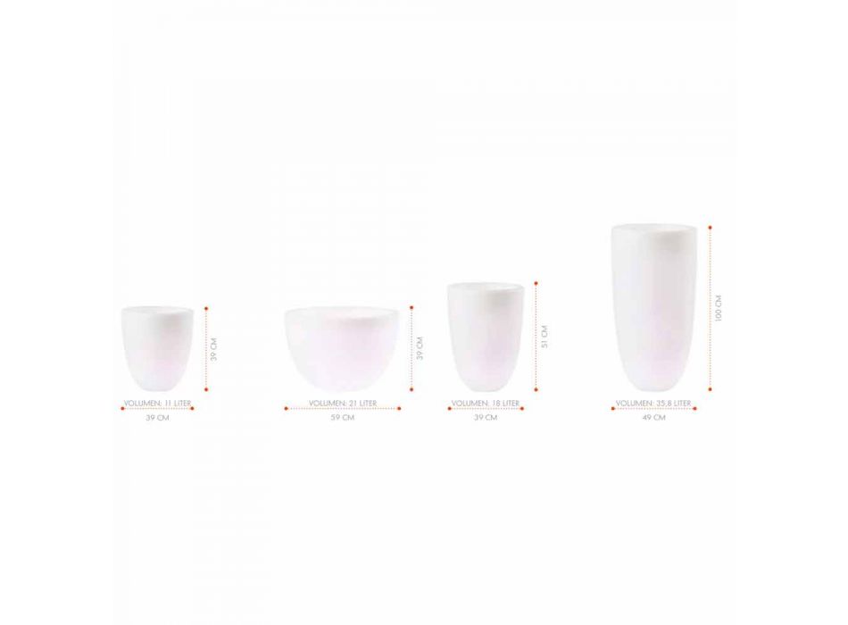 Vaso con Illuminazione Led o Solare Design Moderno di Varie Misure - Svasostar Viadurini