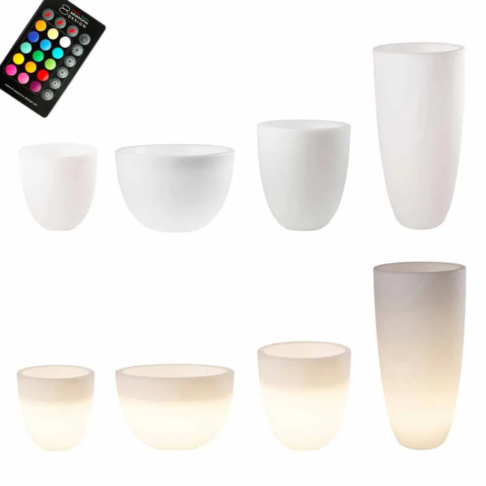 Vaso con Illuminazione Led o Solare Design Moderno di Varie Misure - Svasostar Viadurini