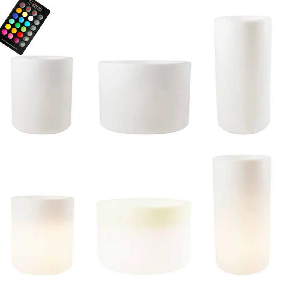 Vaso con Illuminazione Solare o Led Design da Interno o Esterno - Cilindrostar Viadurini