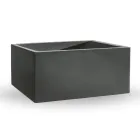 Vaso da Esterno in Polietilene Colorato Rettangolare Made in Italy - Gray Viadurini