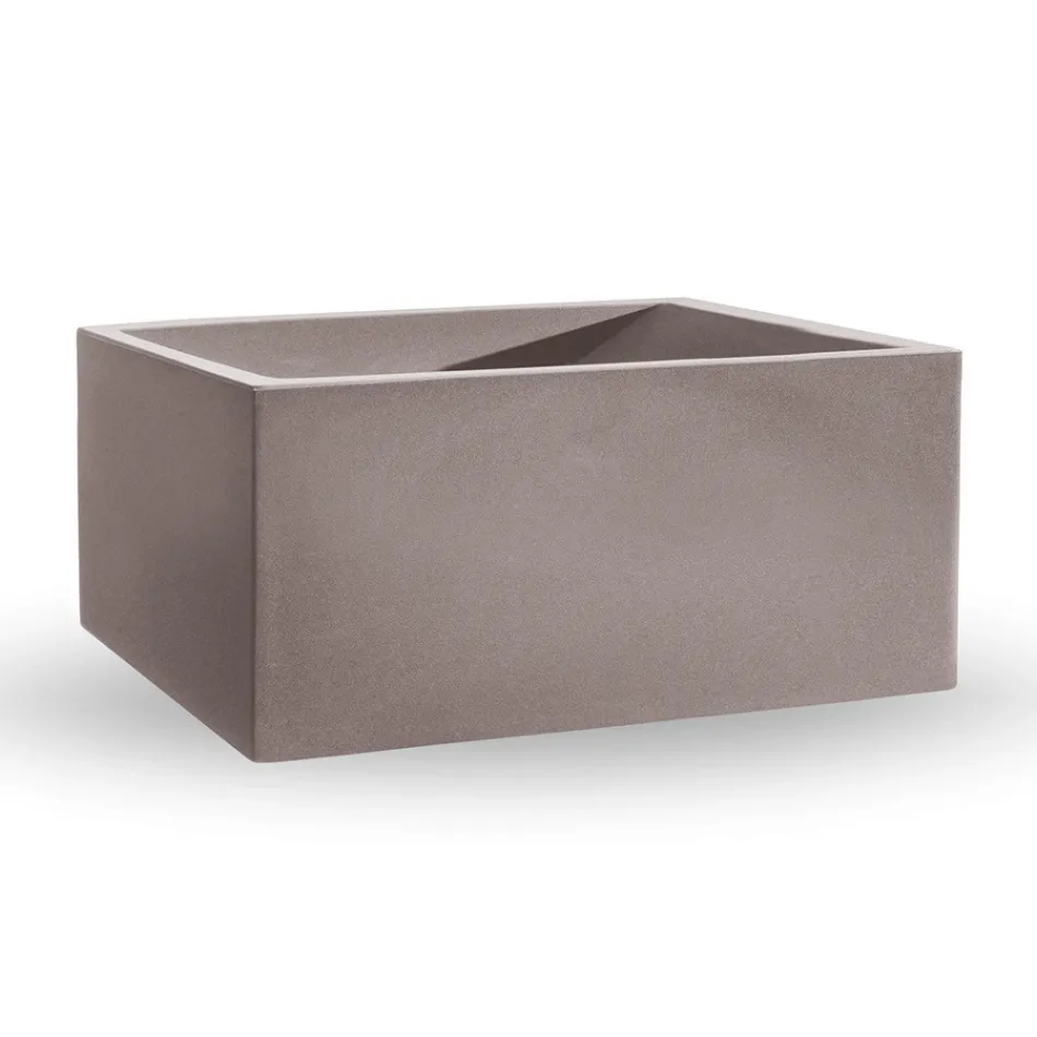 Vaso da Esterno in Polietilene Colorato Rettangolare Made in Italy - Gray Viadurini