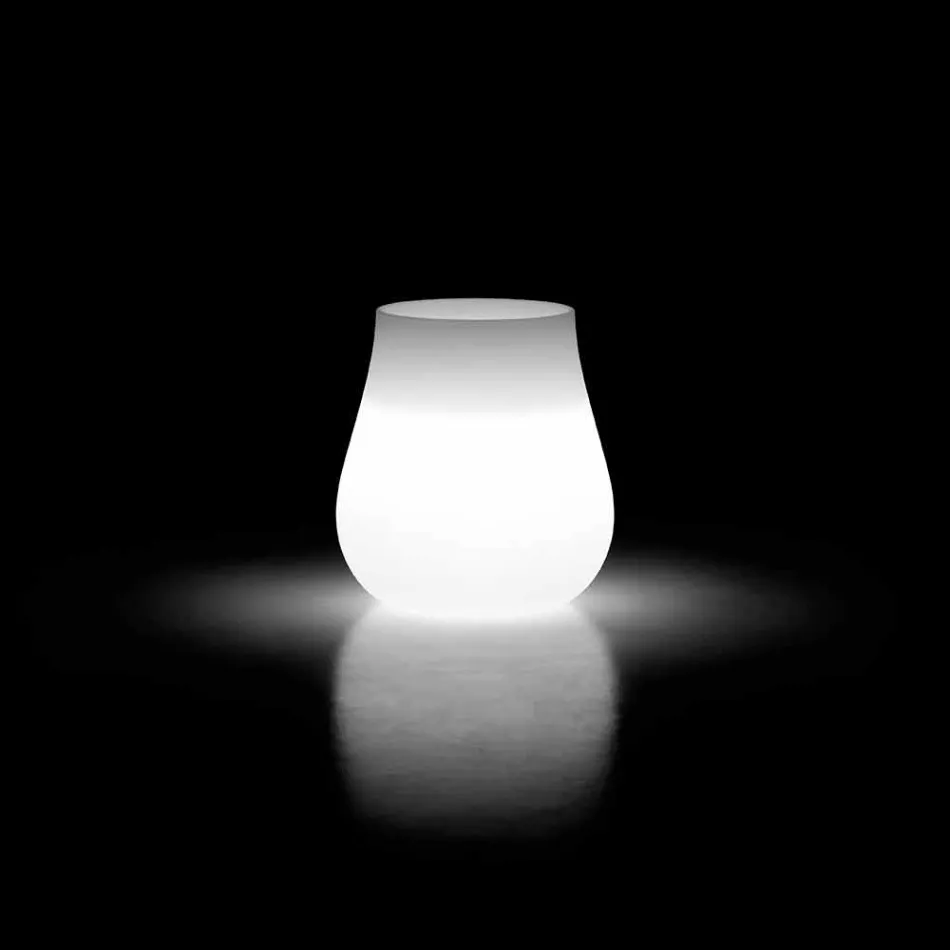 Vaso da Esterno Luminoso Design a Goccia in Polietilene Made in Italy - Monita Viadurini