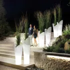 Vaso da Esterno Luminoso in Polietilene Bianco Made in Italy - Galileo Viadurini