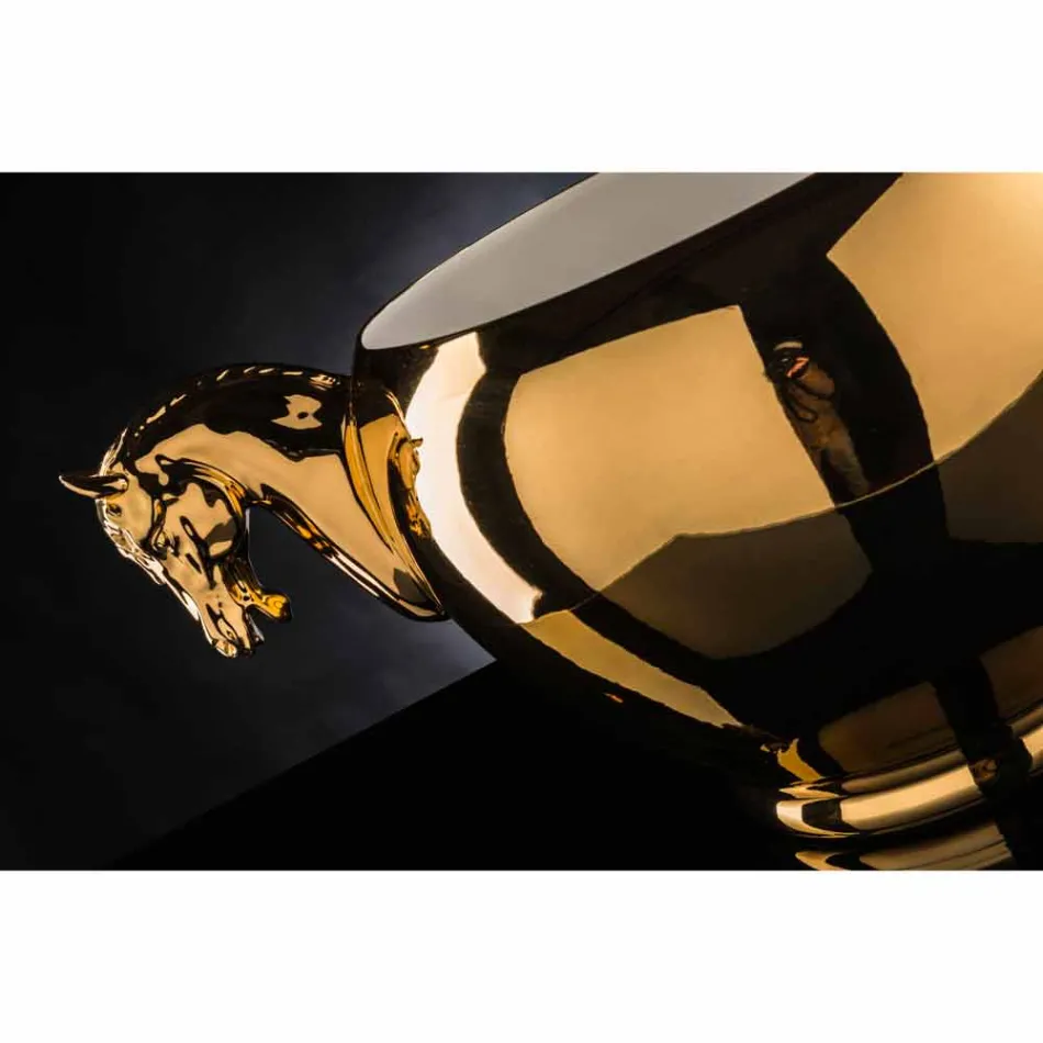 Vaso da Interno in Ceramica Bianca o Oro 24k Lavorata a Mano in Italia - Jacky Viadurini