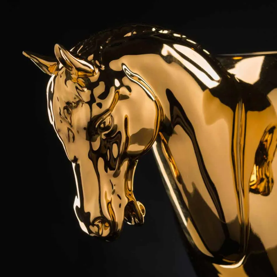 Vaso da Interno in Ceramica Bianca o Oro 24k Lavorata a Mano in Italia - Jacky Viadurini