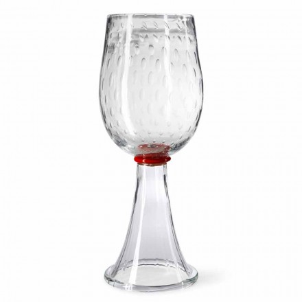 Vaso da Interno in Vetro di Murano con Dettaglio Rosso Made in Italy - Copernico Viadurini