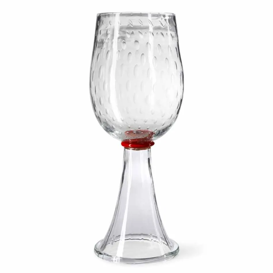 Vaso da Interno in Vetro di Murano con Dettaglio Rosso Made in Italy - Copernico Viadurini