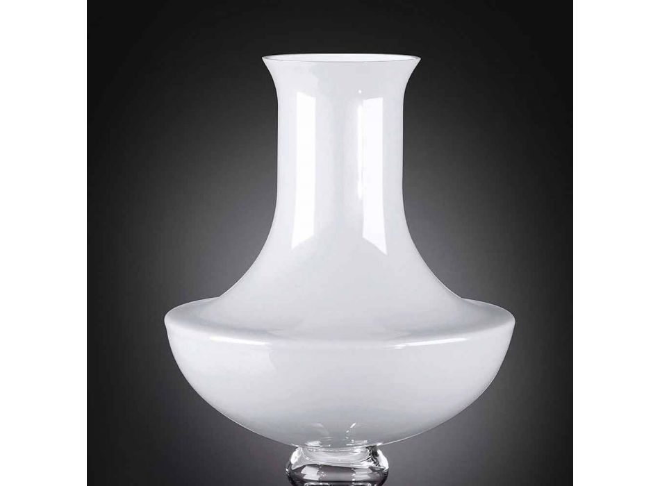 Vaso da Interno Moderno in Vetro Bianco e Trasparente Made in Italy - Portos Viadurini