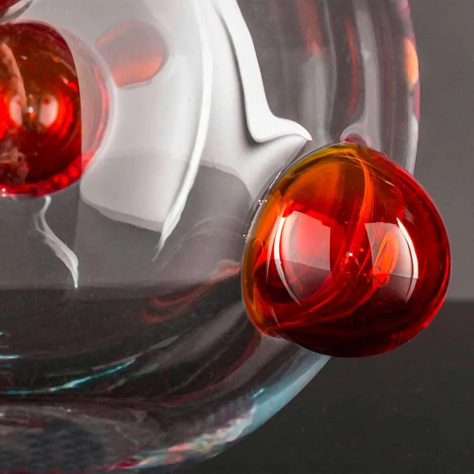 Vaso da Interno Tondo in Vetro Soffiato di Murano Realizzato in Italia - Astore Viadurini