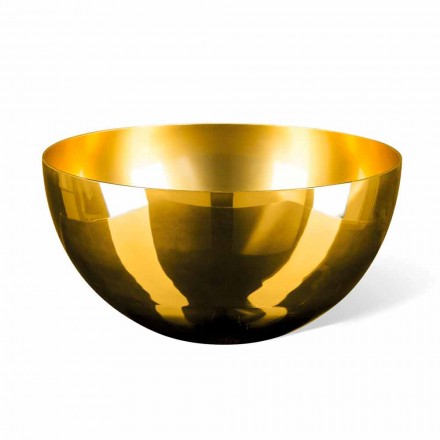 Vaso da Interno Tondo in Vetro Soffiato Finitura Oro 24k Made in Italy - Golden Viadurini