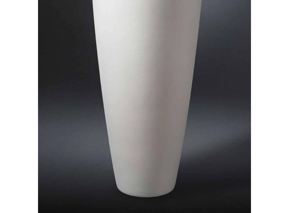 Vaso Decorativo Alto in Ceramica Bianca Lavorata a Mano Made in Italy - Jacky Viadurini