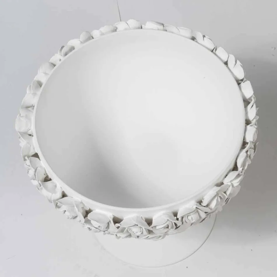 Vaso Decorativo da Interno in Ceramica Biana con Decoro Made in Italy - Camogli Viadurini