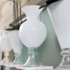 Vaso Decorativo da Interno in Vetro Bianco e Trasparente Made in Italy - Frodino Viadurini