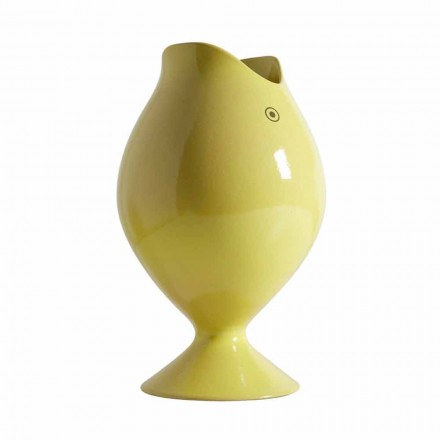 Vaso Decorativo di Design a Forma di Pesce Re in Ceramica Made in Italy - Rey Viadurini