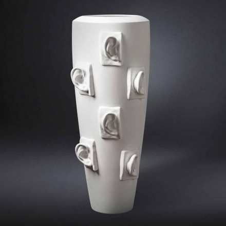 Vaso Decorativo in Ceramica con Decori Realizzato a Mano in Italia - Capuano Viadurini