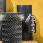 Vaso Decorativo in Ceramica Nera Opaca Lavorata a Mano in Italia - Medina Viadurini