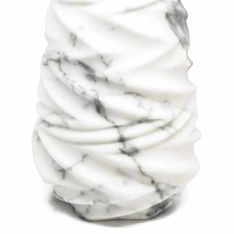 Vaso Decorativo in Marmo Arabescato di Design Made in Italy - Brock Viadurini