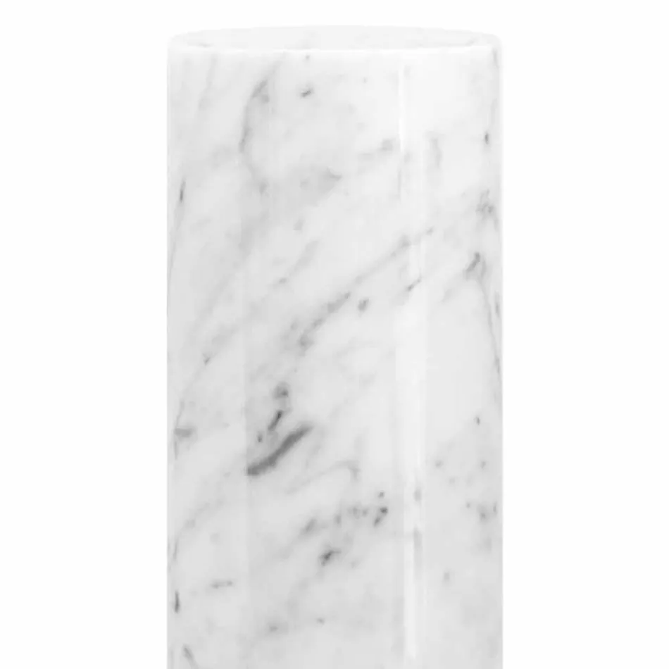 Vaso Decorativo in Marmo Bianco di Carrara di Design Made in Italy - Nevea Viadurini