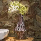 Vaso Decorativo in Marmo Rosso con Venature Bianche Made in Italy - Originale Viadurini