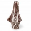 Vaso Decorativo in Marmo Rosso con Venature Bianche Made in Italy - Originale