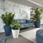 Vaso Decorativo in Polietilene Colorato Rotondo Made in Italy - Mengo Viadurini