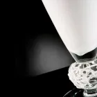 Vaso Decorativo in Vetro Bianco e Trasparente Lavorato a Mano in Italia - Crezia Viadurini