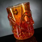 Vaso Decorativo in Vetro Soffiato di Murano Arancione Made in Italy - Mister Viadurini