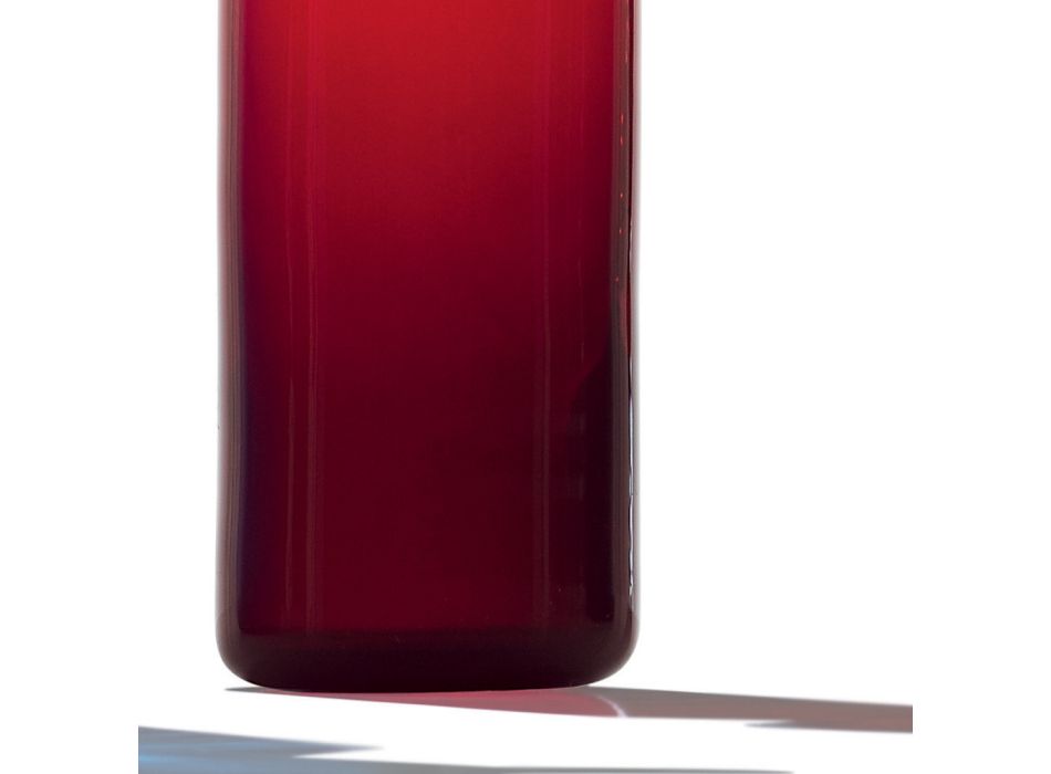 Vaso Decorativo in Vetro Soffiato di Murano Rosso Made in Italy - Belindo Viadurini