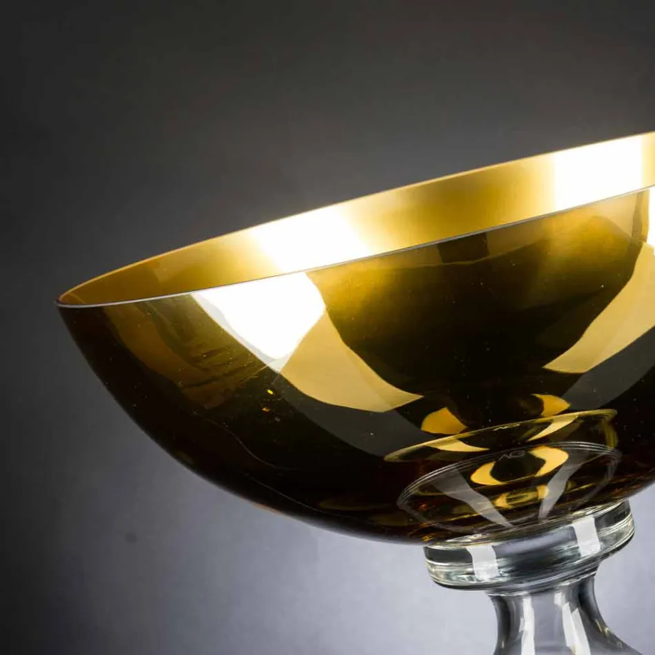 Vaso Decorativo in Vetro Soffiato Lavorato Artigianalmente in Italia - Serena Viadurini