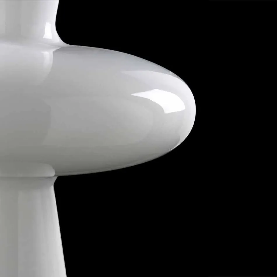 Vaso Decorativo Moderno in Ceramica Bianca Lavorata a Mano in Italia - Tulipo Viadurini