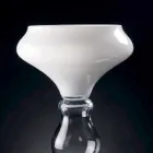 Vaso Decorativo Moderno in Vetro Bianco e Trasparente Made in Italy - Vulcano Viadurini