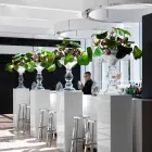 Vaso Decorativo Moderno in Vetro Bianco e Trasparente Made in Italy - Vulcano Viadurini