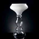 Vaso Decorativo Moderno in Vetro Bianco e Trasparente Made in Italy - Vulcano Viadurini