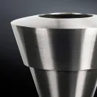 Vaso Decorativo per Interni in Acciaio Satinato Realizzato in Italia - Gardeno Viadurini
