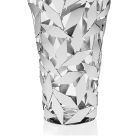 Vaso Elegante di Lusso in Vetro e Metallo Argentato Decori Geometrici - Torresi Viadurini
