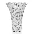 Vaso Elegante di Lusso in Vetro e Metallo Argentato Decori Geometrici - Torresi