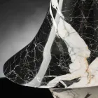 Vaso Elegante per Interni in Marmo Bianco e Nero Made in Italy - Originale Viadurini