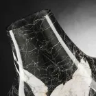 Vaso Elegante per Interni in Marmo Bianco e Nero Made in Italy - Originale Viadurini