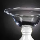 Vaso Elegante per Interni in Vetro Bianco e Trasparente Made in Italy - Allegra Viadurini